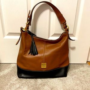 Dooney & Bourke Black and Tan Shoulder Bag